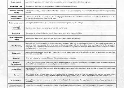 Title Insurance Glossary | In - Li